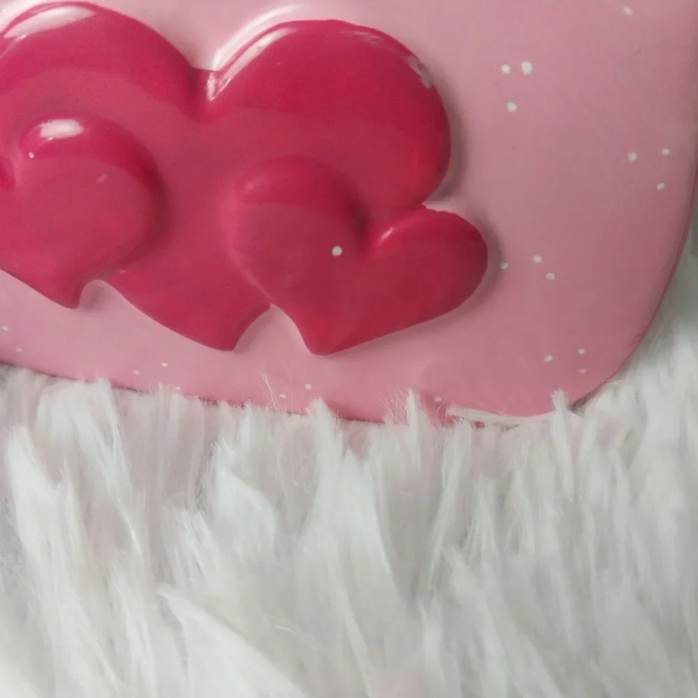 Pink Heart Ceramic Mini Purse Flower Planter Vase Table Centerpiece Decor